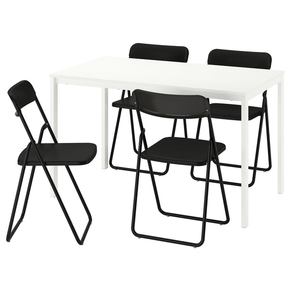 VIHALS table and 4 chairs, 125x74 cm