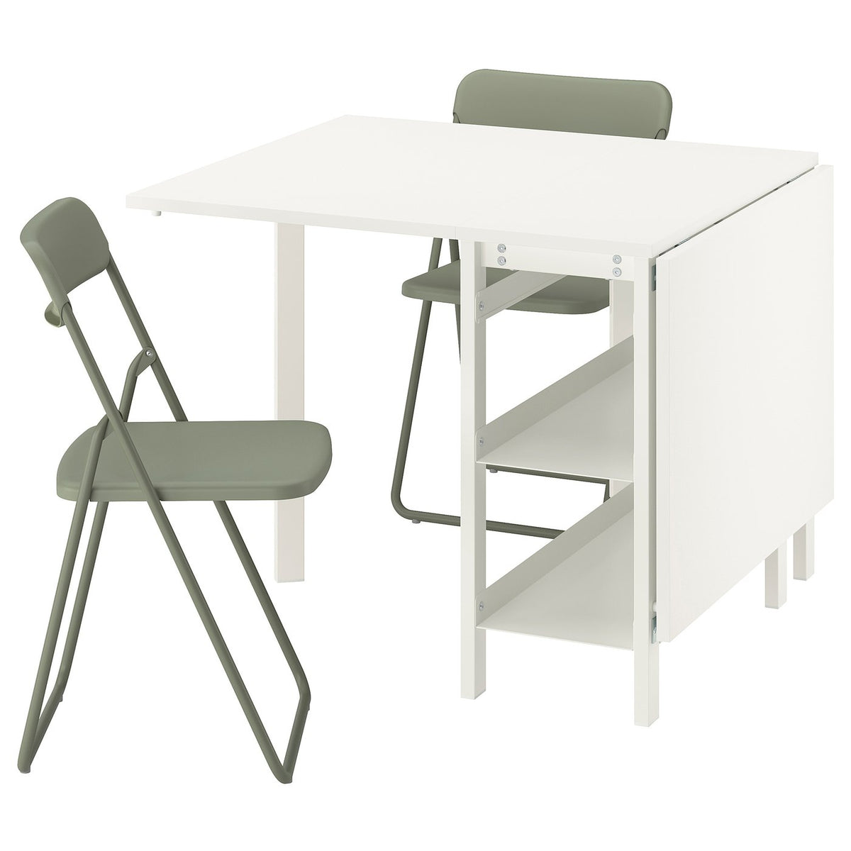 VIHALS / VIHALS Table and 2 folding chairs