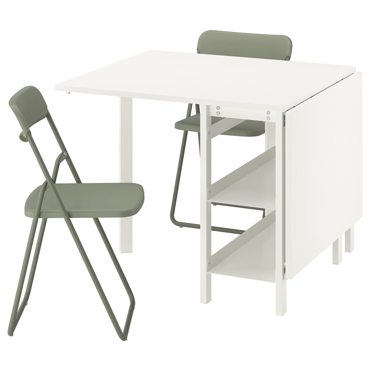 VIHALS / VIHALS Table and 2 folding chairs