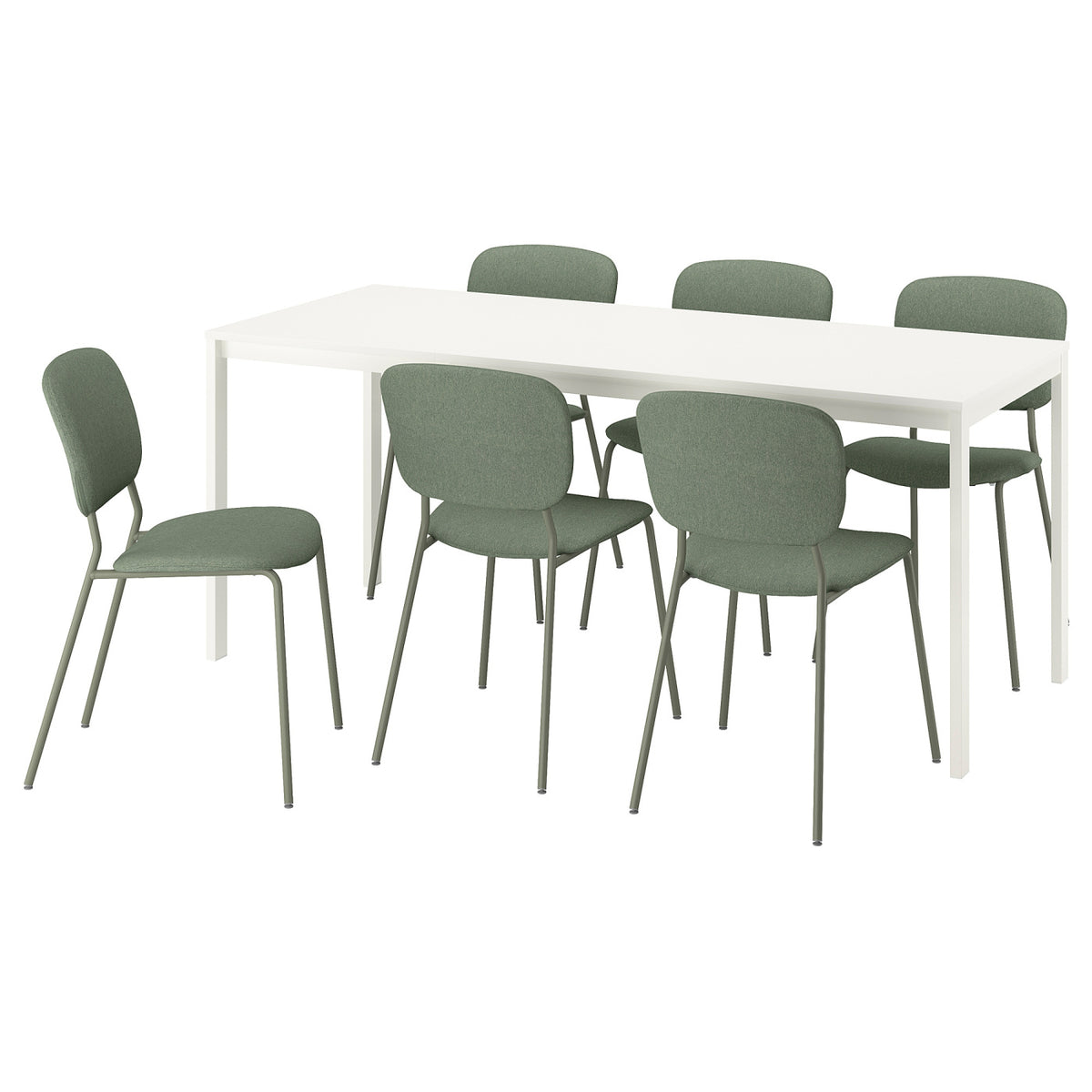 VIHALS / VIHALS table and 6 chairs, 120/180x74 cm