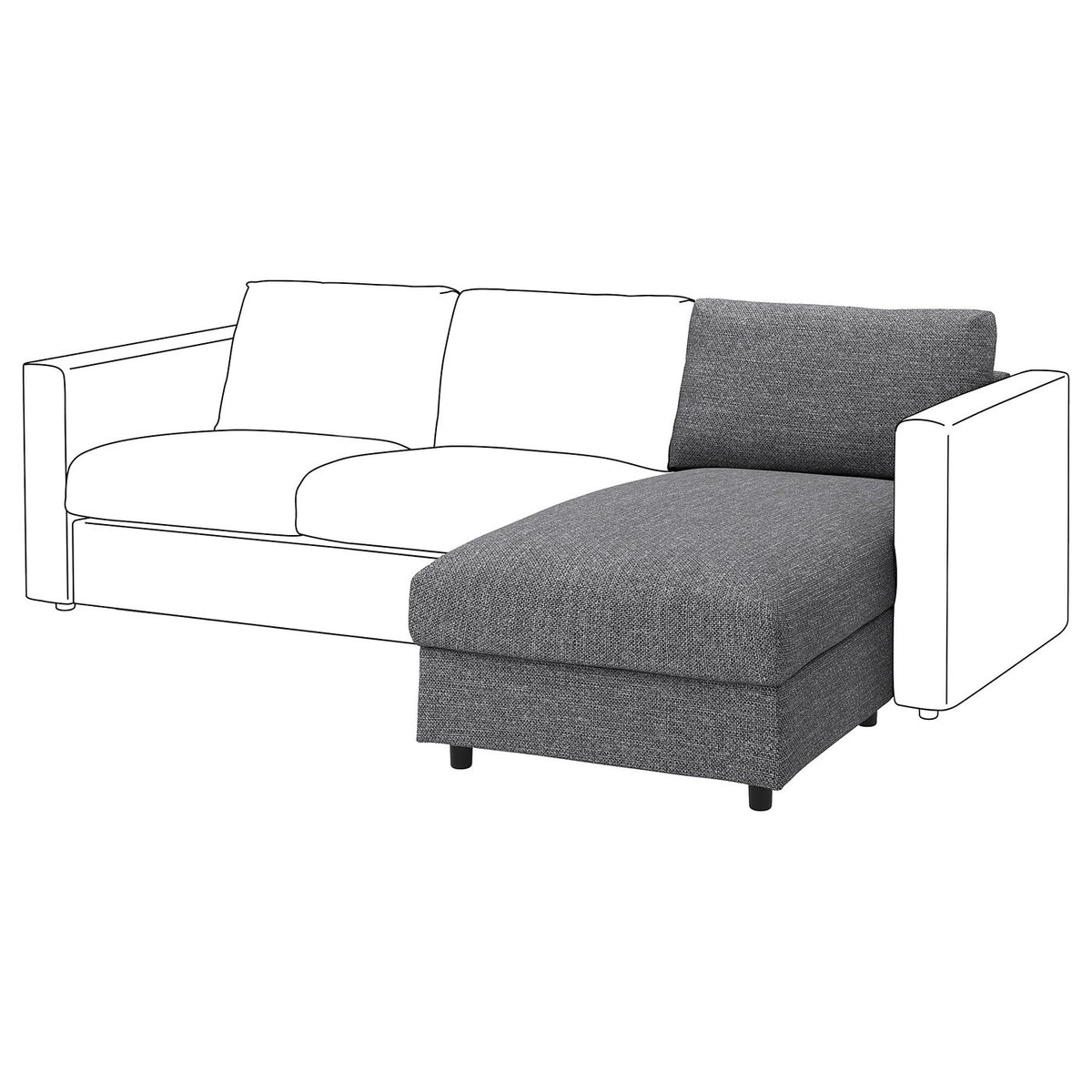 VIMLE chaise longue section