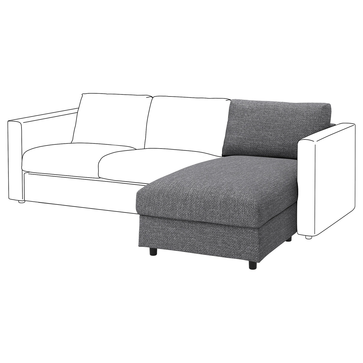 VIMLE chaise longue section