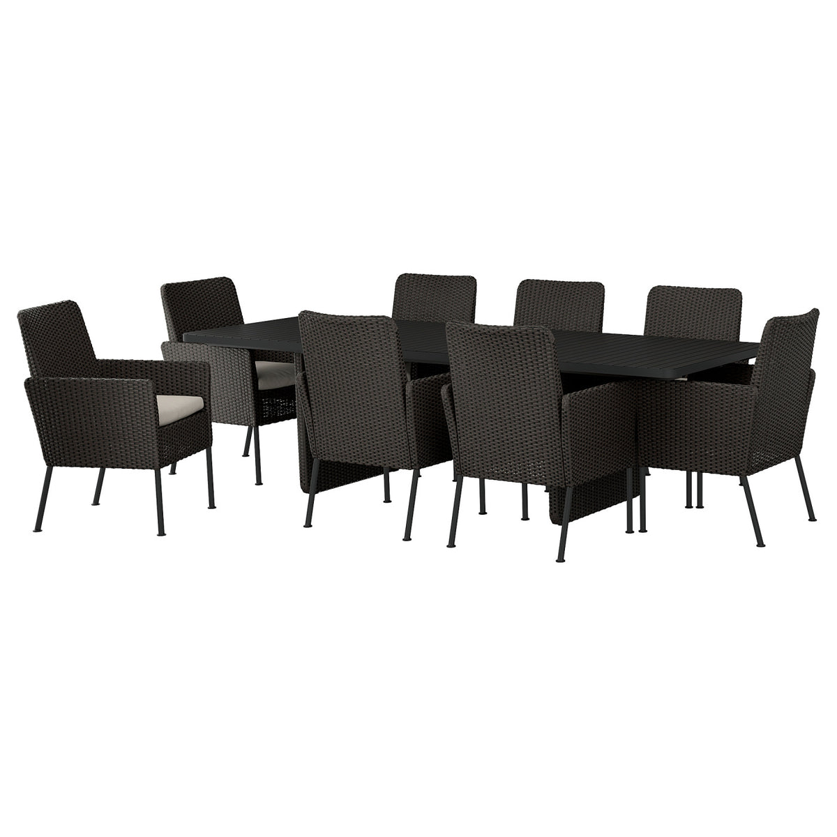 VITTSKÄR table and 8 chairs
