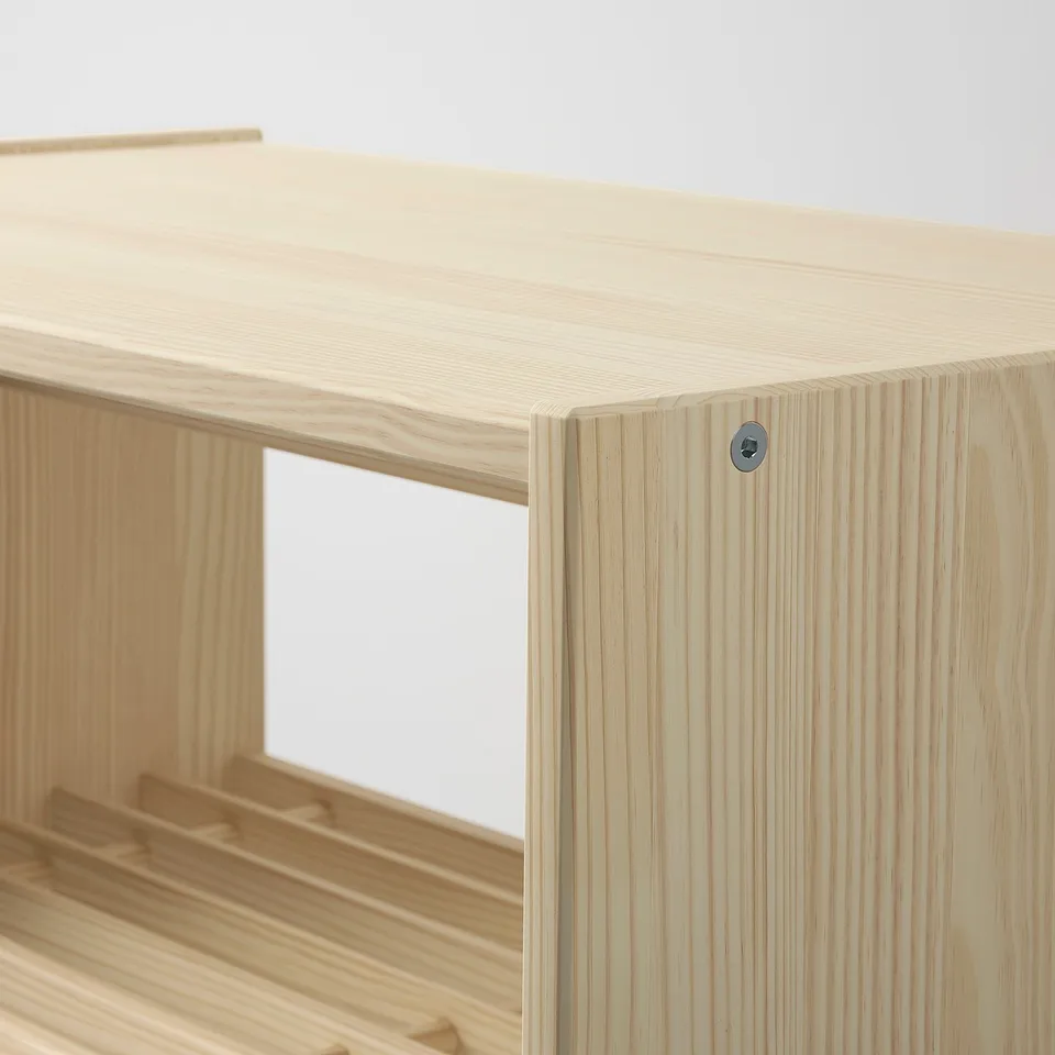 RAGGBERG Bench with shoe storage, pine, 60x35x45 cm