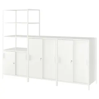 TROTTEN cabinet combination, white, 240x180 cm