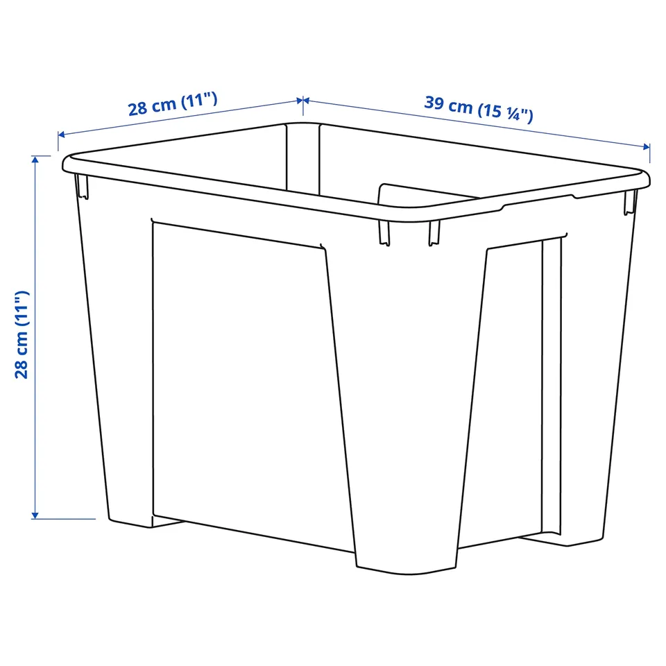 SAMLA Box, transparent, 39x28x28 cm/22 l