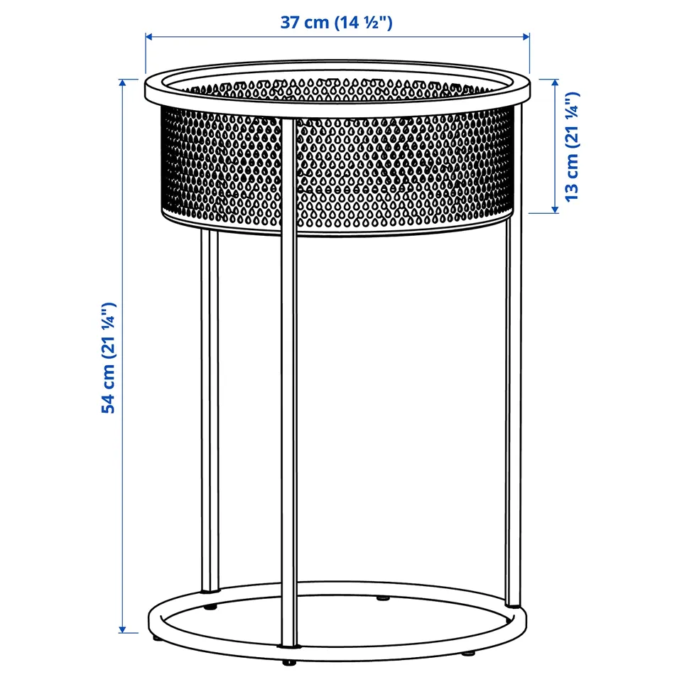 Illustration with measurements for the product: BLÅKRÅKA.