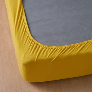 GRANKÖLEN fitted sheet, yellow, Length 200 x Width 150 cm