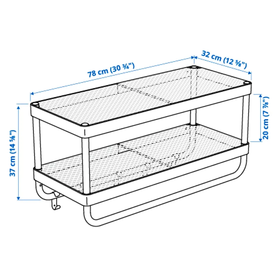 Illustration with measurements for the product: MACKAPÄR.