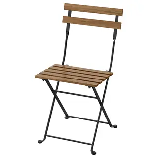 TÄRNÖ chair, outdoor, foldable black/light brown stained, Width 39 x Depth 40 x Height 79 cm