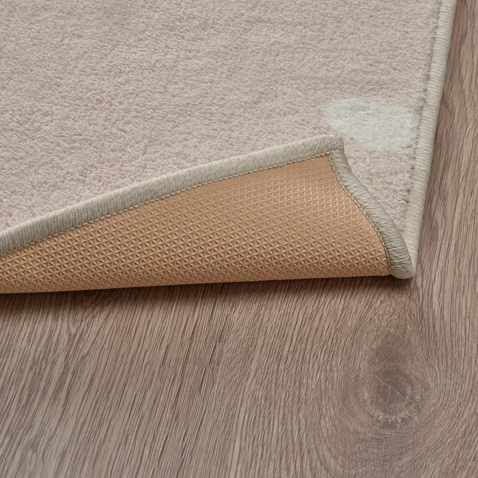 LEN Rug, low pile, beige/dot pattern, 133x160 cm