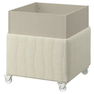 MITTZON acoustic plant box with castors, Gunnared beige, Width 70 x Depth 70 x Height 75 cm