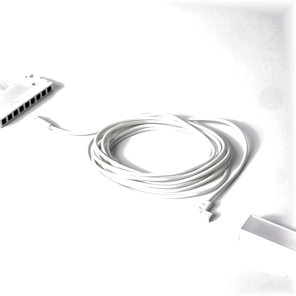 A white VÅGDAL power cord connects led lighting strips to a trådfri driver, controlling multiple lights with one connexion.
