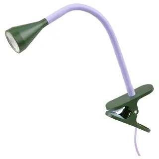 NÄVLINGE LED clamp spotlight, lilac/dark green, Length 34 cm