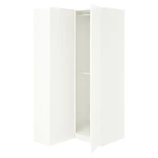 PAX / FORSAND corner wardrobe, white/white, 111/88x201 cm
