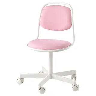 ÖRFJÄLL children's desk chair, white/Vissle pink, Width 53 x Depth 53 cm