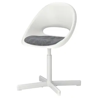 LOBERGET / SIBBEN children's desk chair with pad, white/dark grey, Width 43 x Height 34 x Depth 41 cm