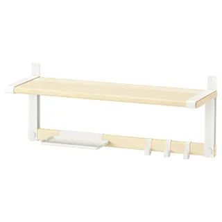 SKOMAKARE wall shelf, white/aspen, 65x26 cm