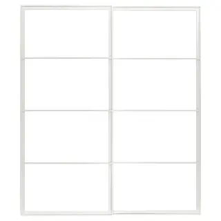 PAX pair of sliding door frames w rail, white, 200x236 cm
