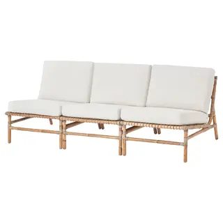 TVARÖ 3-seat modular sofa, outdoor, brown/Frösön/Duvholmen beige, Width 200 x Depth 78 x Height 80 cm