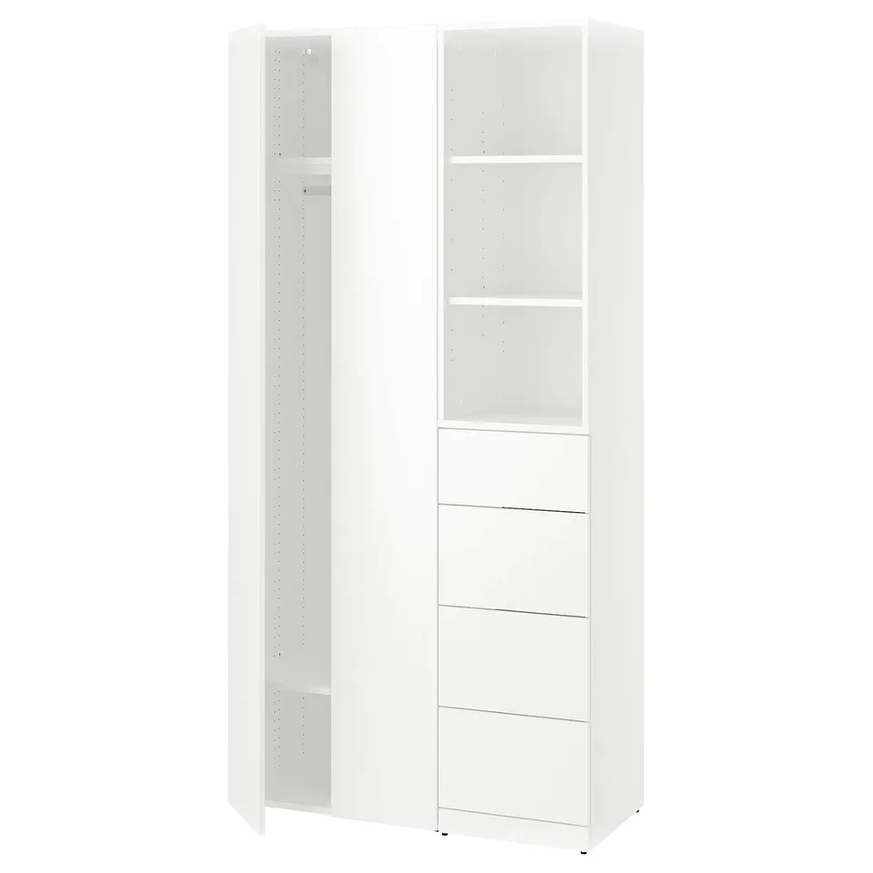 LASTARE Wardrobe combination, white, 100x42x201 cm