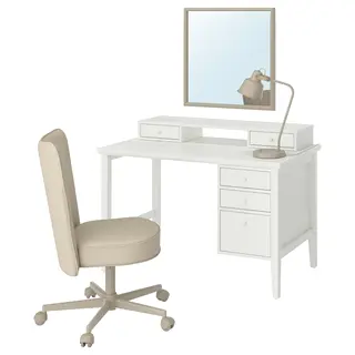 GULLABERG / BRYTNING desk and chair, white/beige, 120x65x75 cm