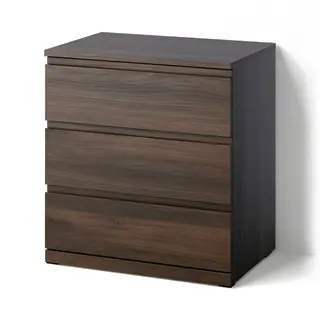 STORKLINTA chest of 3 drawers, dark brown/oak effect, 70x50x75 cm