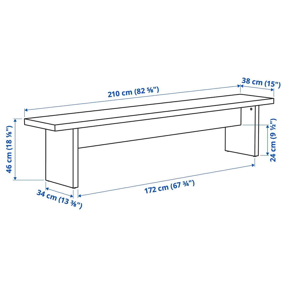 Illustration with measurements for the product: BERGSHYTTAN.
