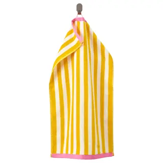 SLÅNHÖSTMAL hand towel, white/yellow striped, 40x70 cm