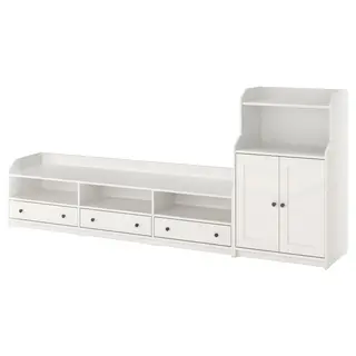 HAUGA TV/storage combination, white, 276x46x116 cm