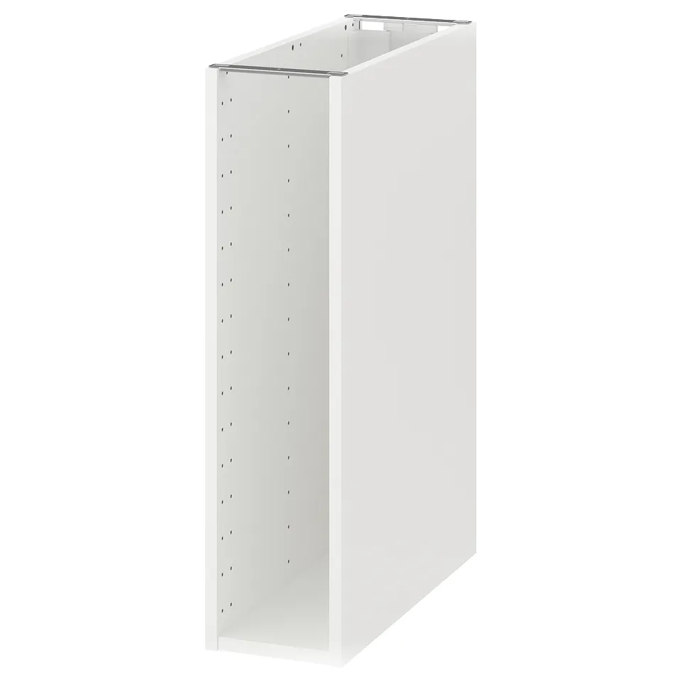 White METOD kitchen cabinet, rectangular, perforated back, sturdy frame & melamine foil.