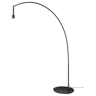 SKAFTET floor lamp base, arched, black, Width 143 cm