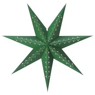 STRÅLA lamp shade, paper star/green white, 70 cm