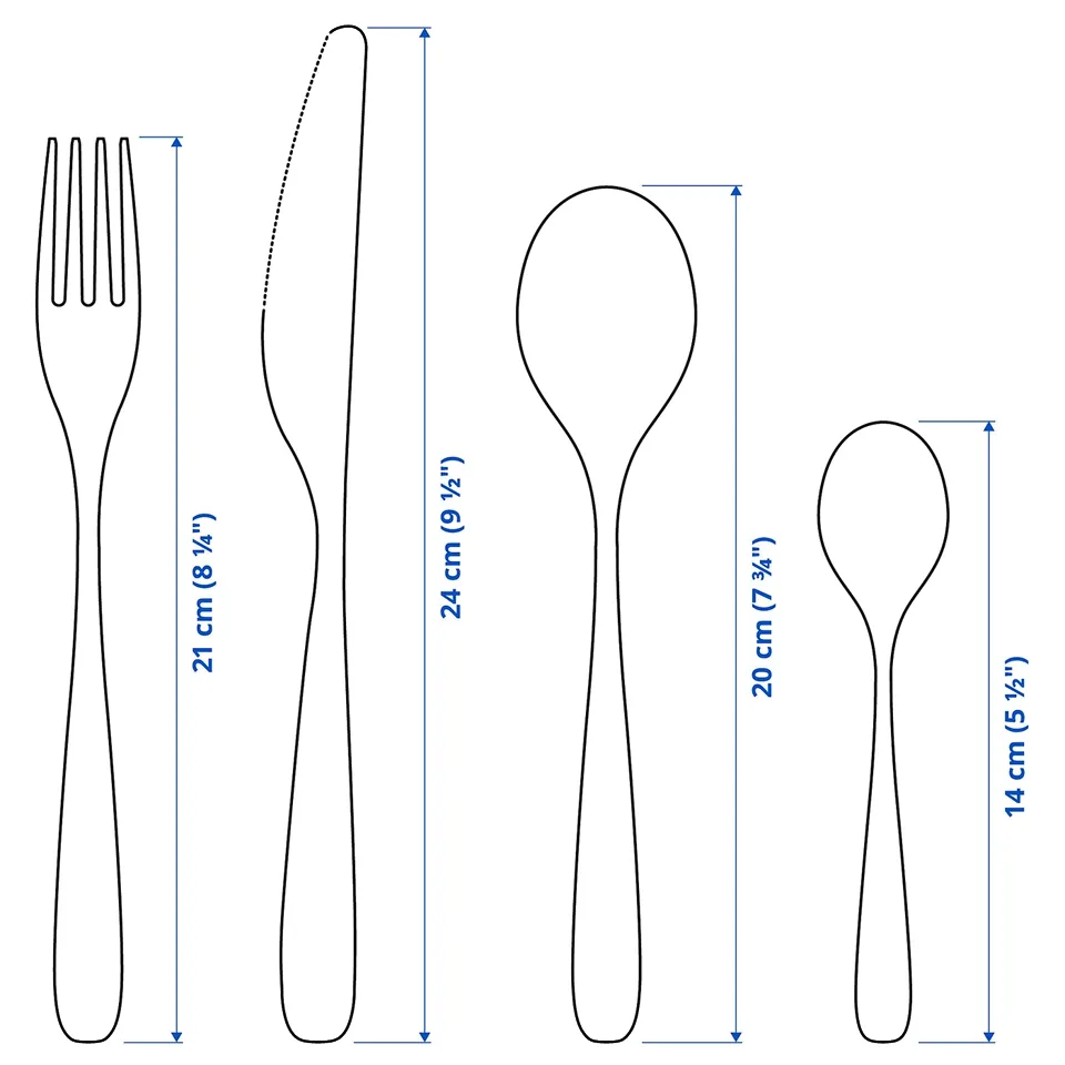 TILLAGD 24-piece cutlery set, black