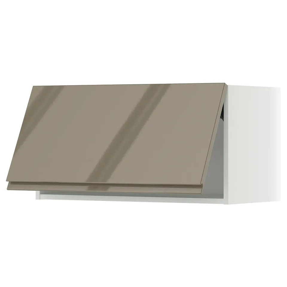 Modern bronze METOD kitchen cabinet with sleek gloss finish and sturdy frame design.