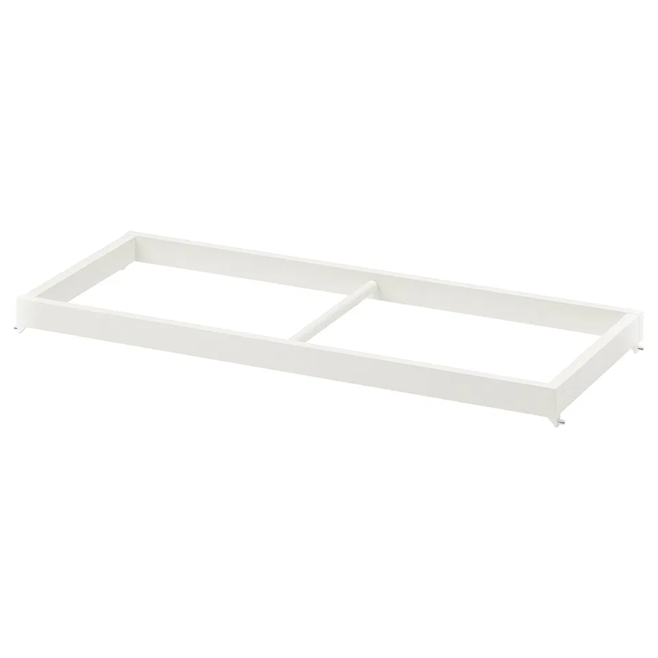 White KOMPLEMENT clothes rail, 4 legs, sturdy steel for pax wardrobes.