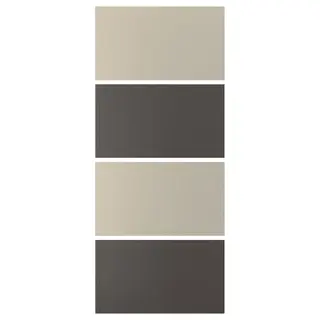 MEHAMN 4 panels for sliding door frame, dark grey/grey-beige, 100x236 cm