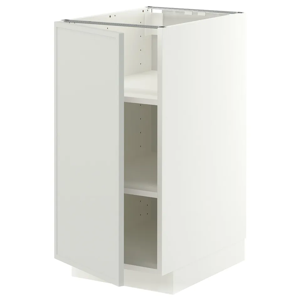 METOD Base cabinet with shelves, white/Aspudden light grey, 40x60x80 cm