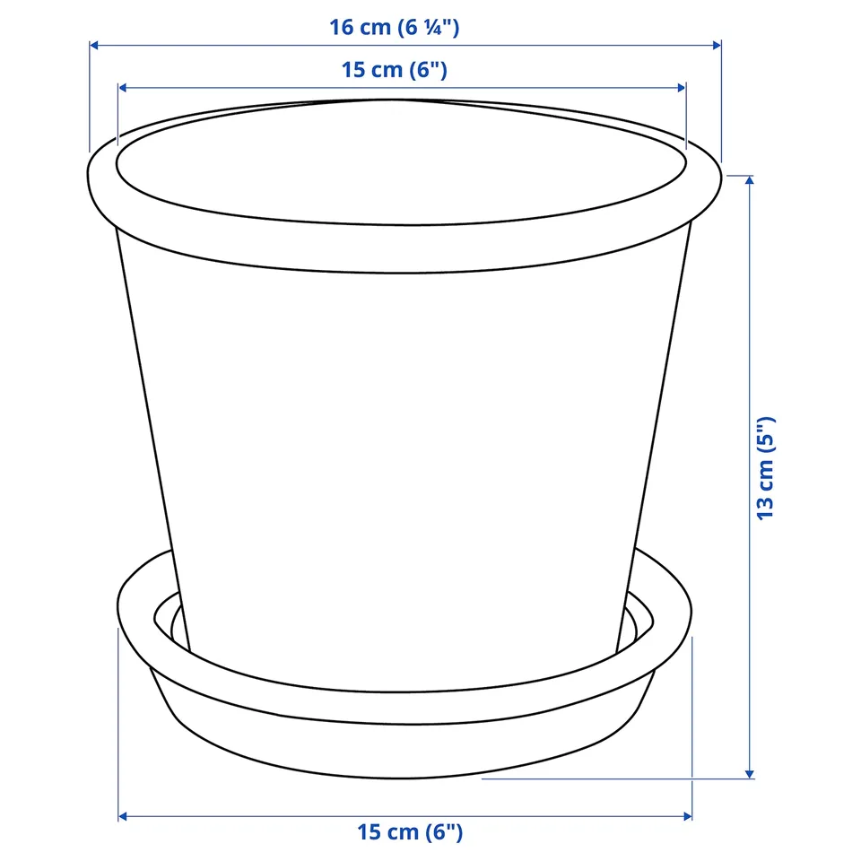 Illustration with measurements for the product: MUSKOTBLOMMA.