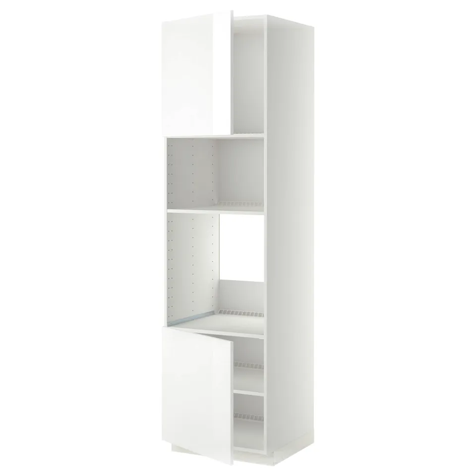 White METOD kitchen cabinet with shelves, modern and clean design.