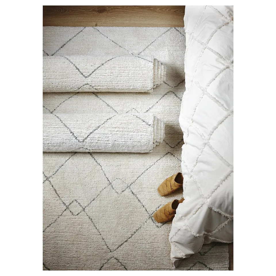 TVERSTED Rug, low pile, beige, 133x195 cm
