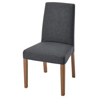 BERGMUND chair, oak effect/Gunnared medium grey, Width 52 x Depth 59 x Height 95 cm