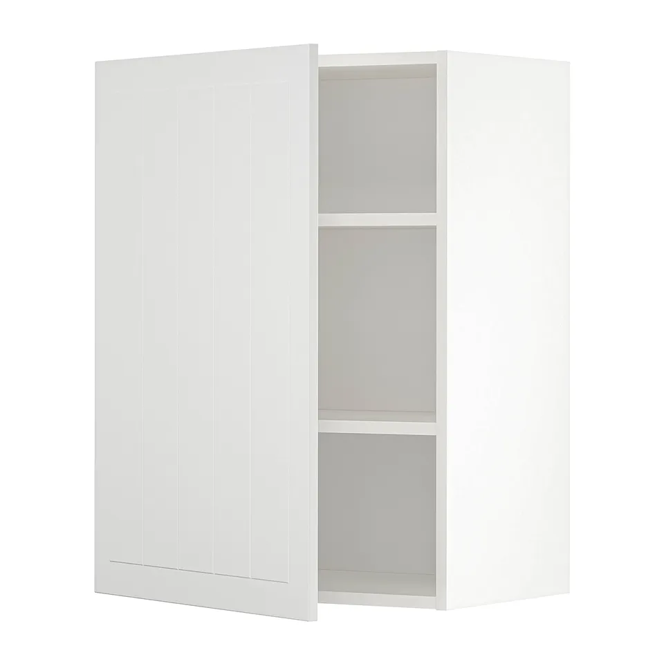 METOD kitchen unit in white with adjustable shelves, minimalist design.