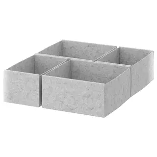 KOMPLEMENT box, set of 4, light grey, 40x54 cm