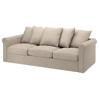 GRÖNLID cover for 3-seat sofa-bed, Hillared beige, Width 267 x Depth 98 cm