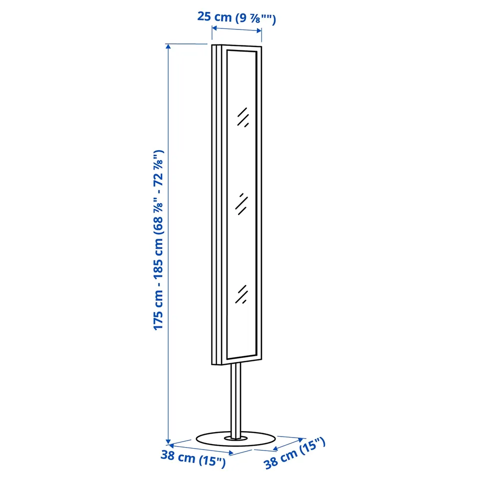 Illustration with measurements for the product: KOMPISHÄNG.