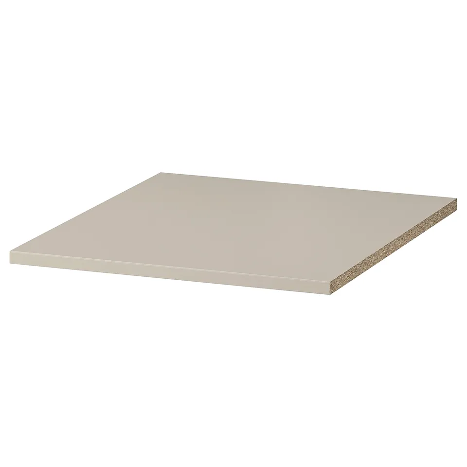 KOMPLEMENT shelf, beige, rectangular, flat, simple design.