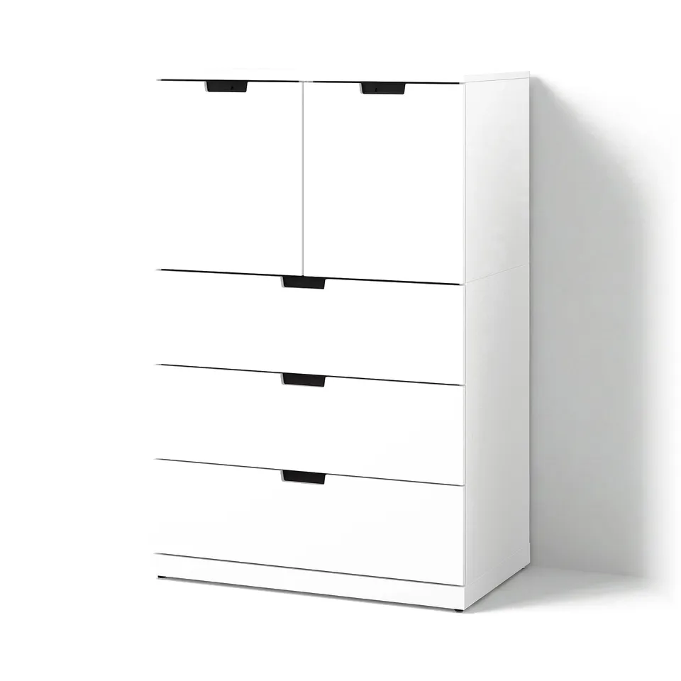 White NORDLI modular chest with drawers, modern minimalist design.