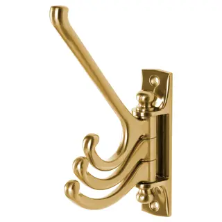 KÄMPIG 3-armed swivel hook, brass-colour, Height 21 cm