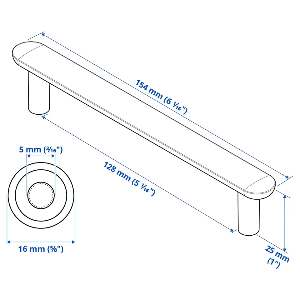 Illustration with measurements for the product: NYDALA.